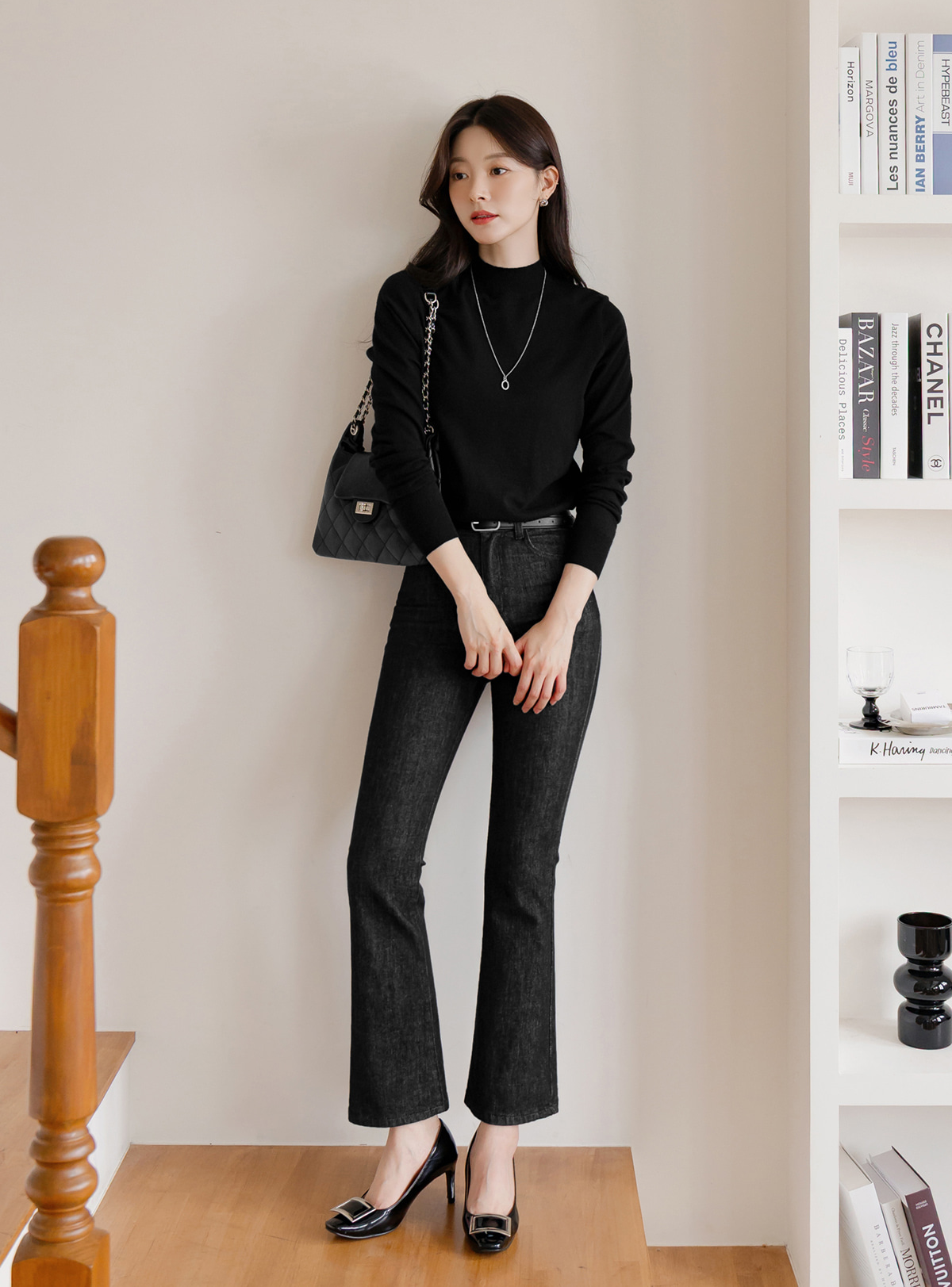 Essential Soft Mock Neck Knit with a Relaxed Silhouette