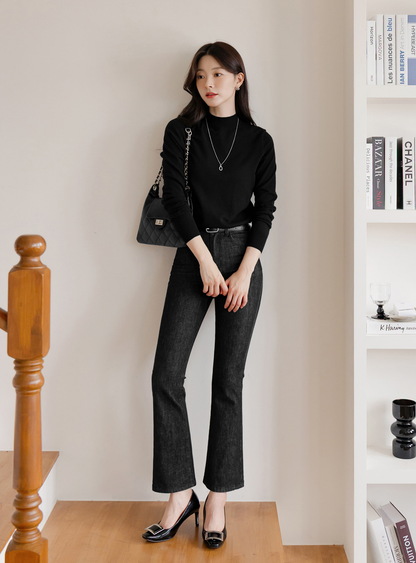 Essential Soft Mock Neck Knit with a Relaxed Silhouette