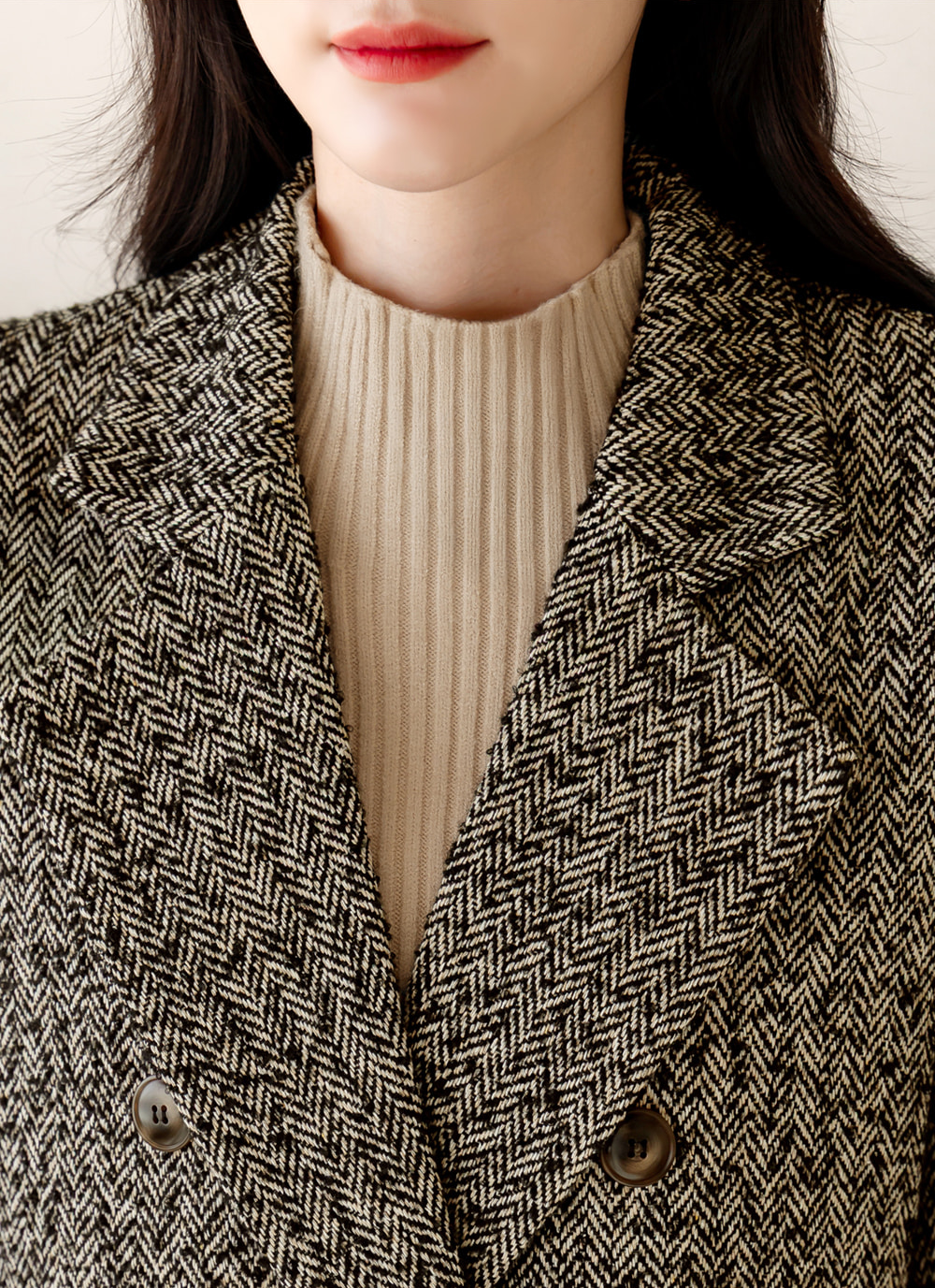 Soft Ribbed Longline Knit Top with Cozy Half‑Neck Fit