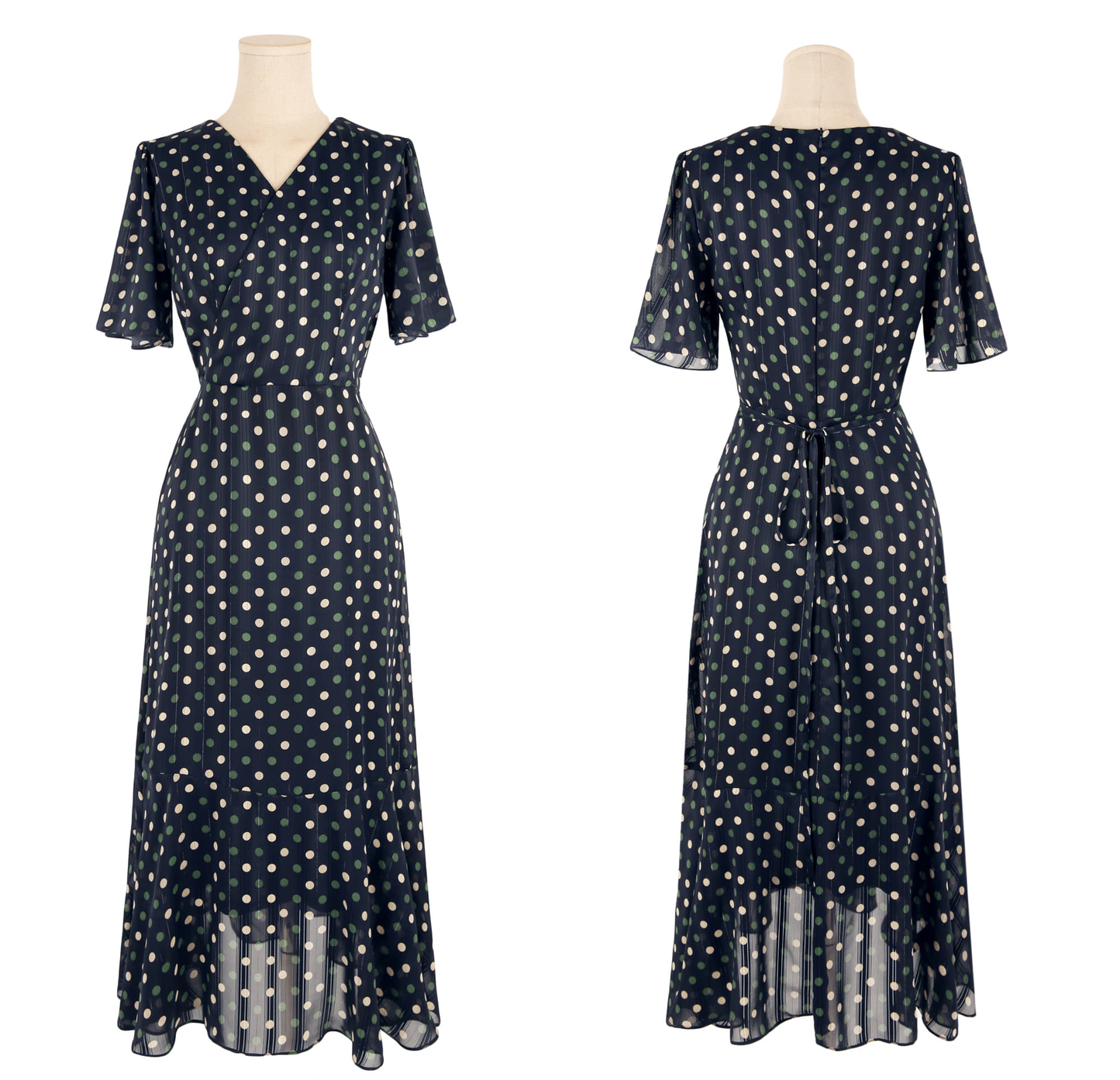 Romantic Polka Dot Flare Dress with a Graceful Feminine Silhouette