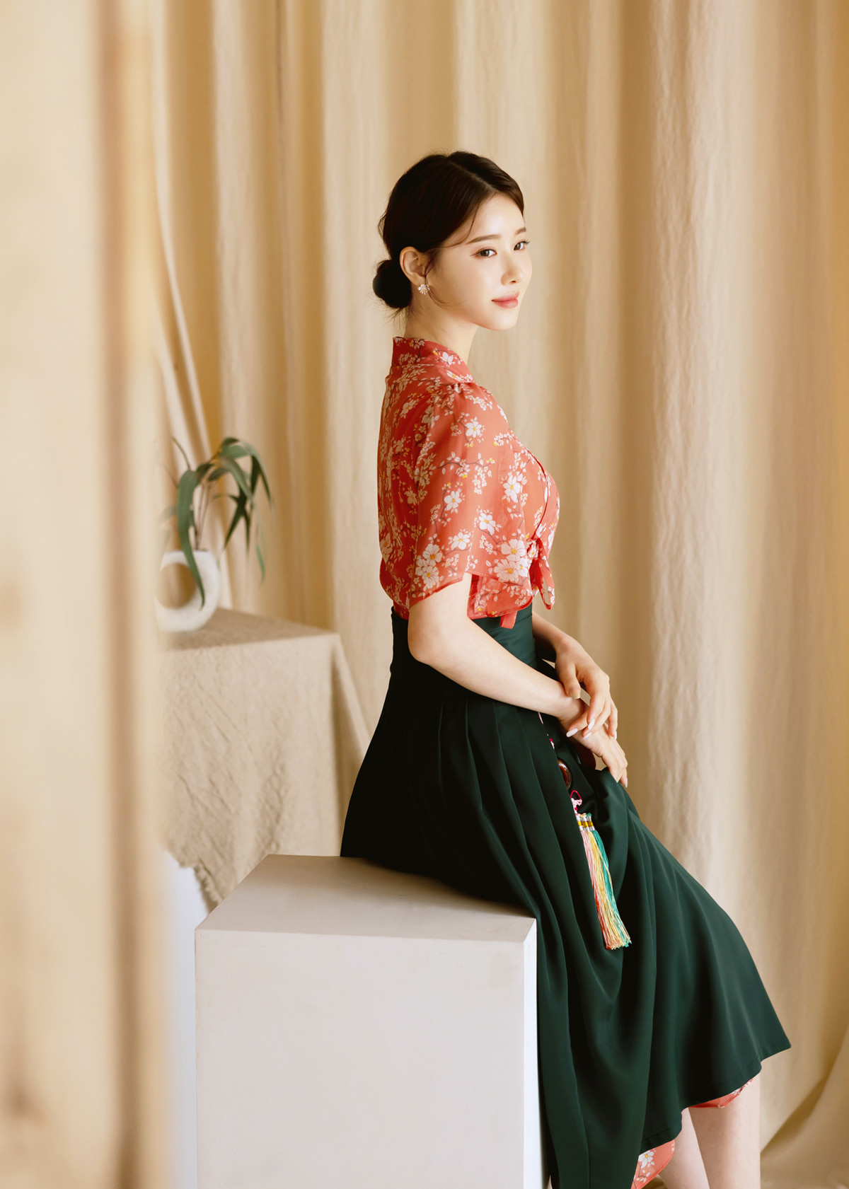 Basic Demure Modern Hanbok Wrap Skirt