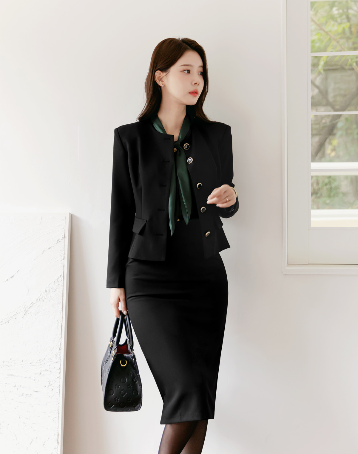 Lustrous Tie-Neck Blouse with Effortless Elegance
