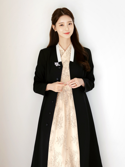 Black Modern Hanbok Durumagi Coat