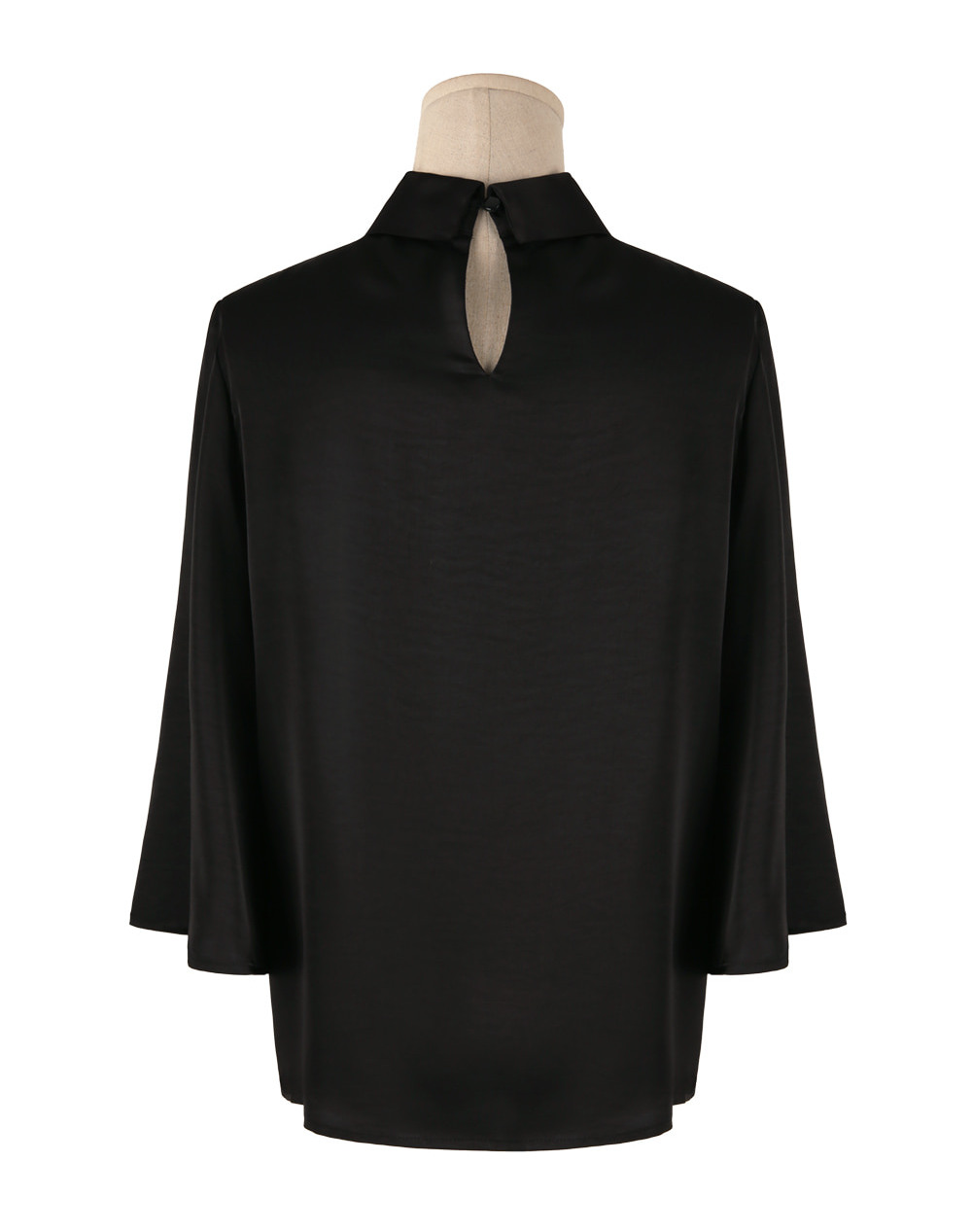 Elegant Mock Neck Blouse with Graceful Wing Sleeves