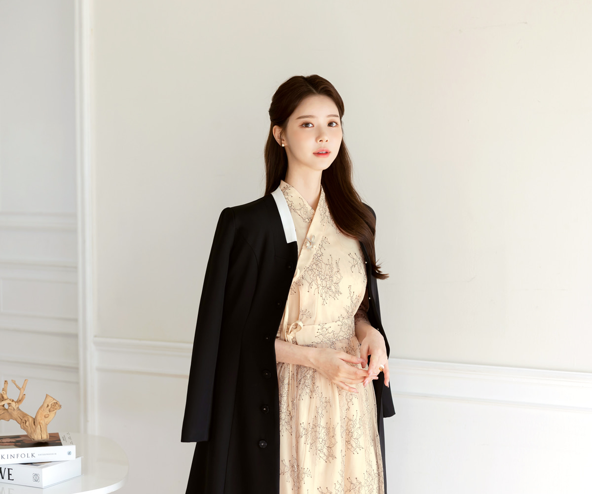 Black Modern Hanbok Durumagi Coat