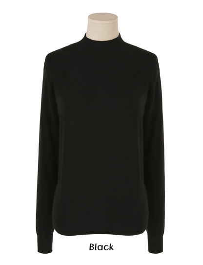Essential Soft Mock Neck Knit with a Relaxed Silhouette