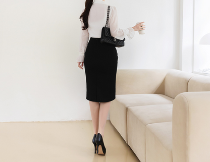 Feminine Flat Collar Chiffon Blouse