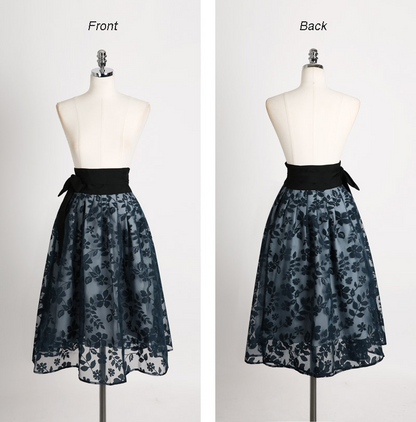 Floral Pattern Modern Hanbok Wrap Skirt