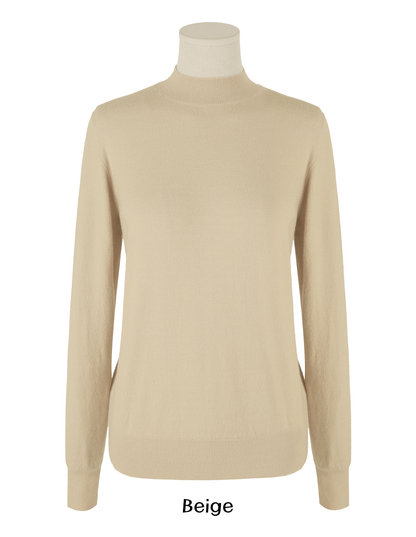 Essential Soft Mock Neck Knit with a Relaxed Silhouette
