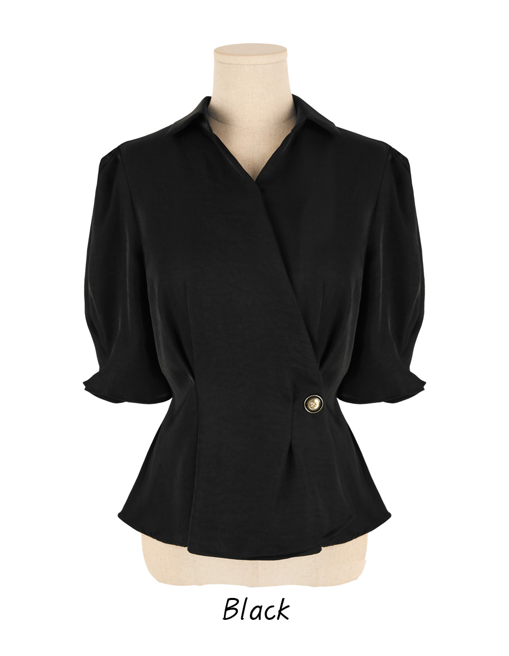 Elegant Wrap Peplum Blouse with a Flattering Waistline