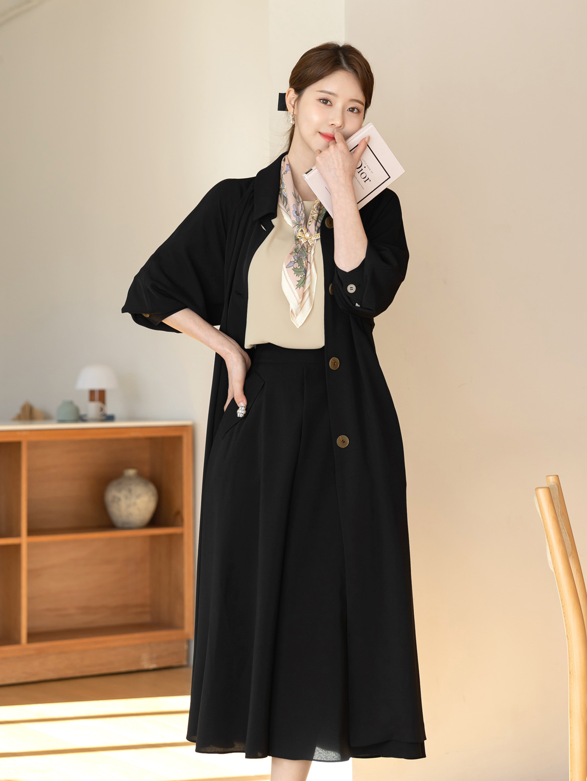 Elegant Feminine Raglan Trench Coat