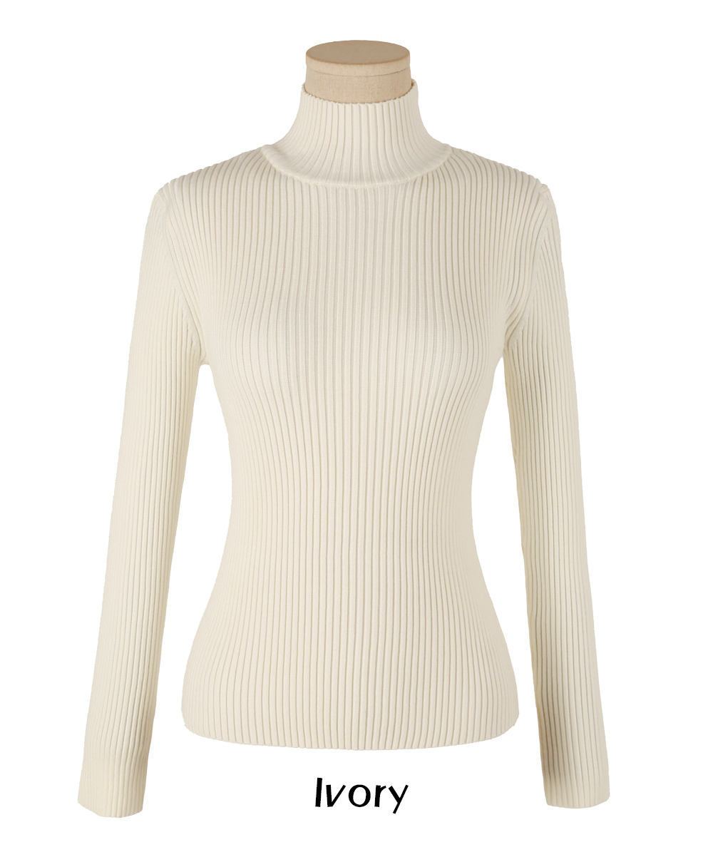 Cozy Ribbed Turtleneck Knit Top for Effortless Winter Layering