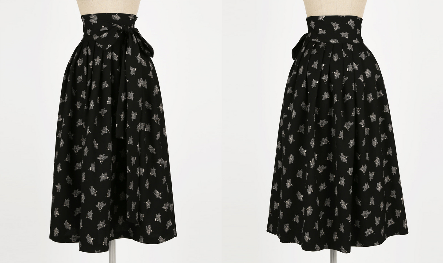 Patterned Black Modern Hanbok Wrap Skirt