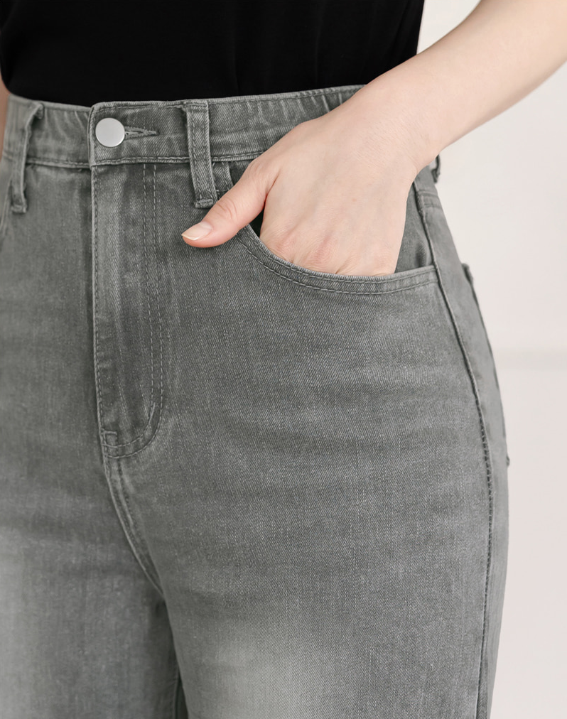 Women's Vintage Washed Stretch Denim Pants