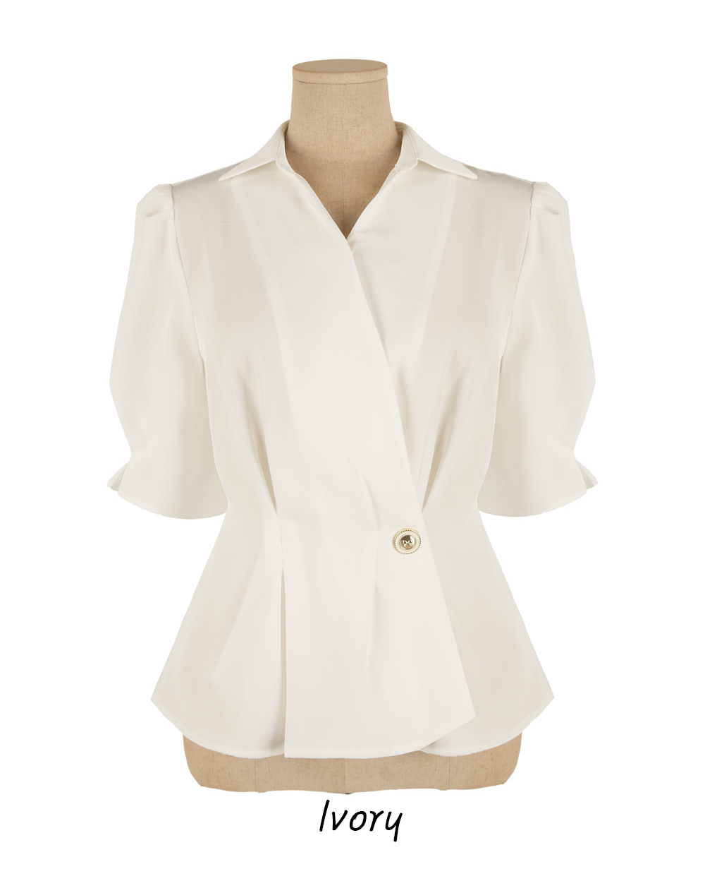 Elegant Wrap Peplum Blouse with a Flattering Waistline