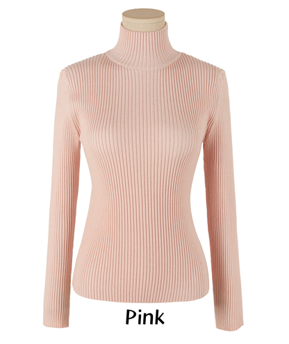 Cozy Ribbed Turtleneck Knit Top for Effortless Winter Layering