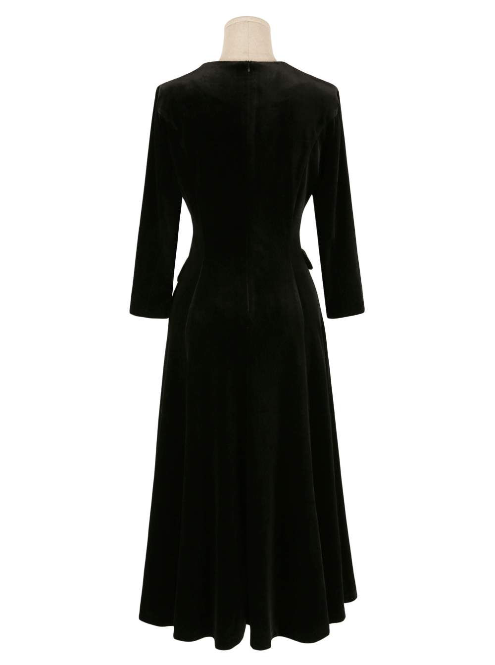 Elegant Velvet Dress with Wide Collar