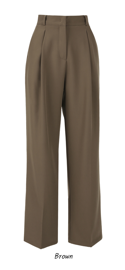 Refined Semi-Wide Trousers with a Comfort Waistband