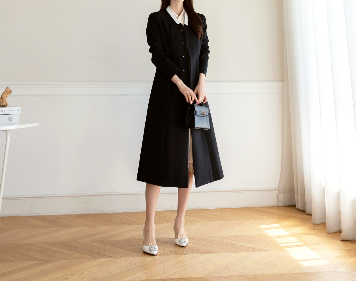 Black Modern Hanbok Durumagi Coat