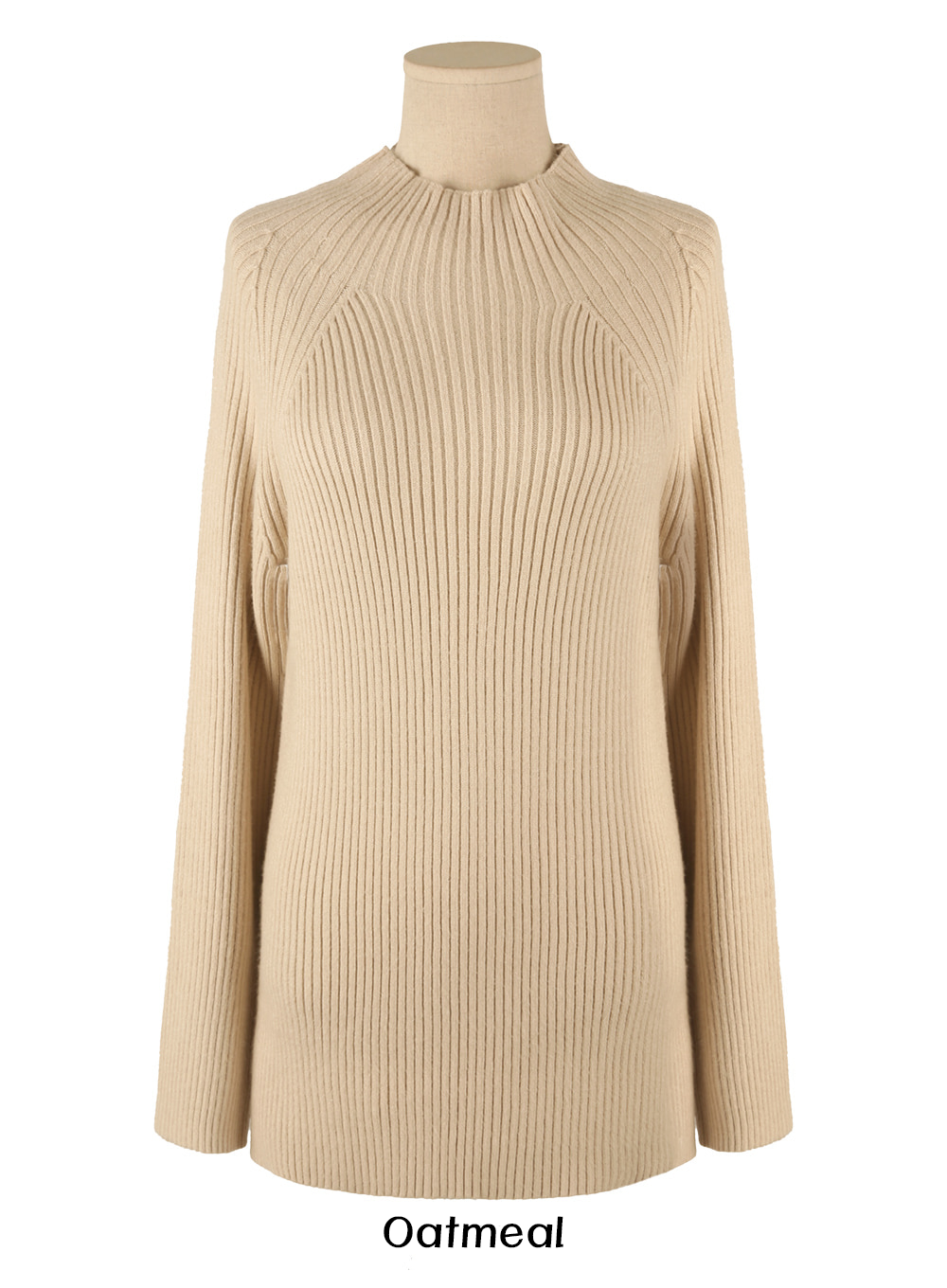 Soft Ribbed Longline Knit Top with Cozy Half‑Neck Fit