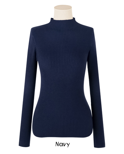 Soft Mock Neck Knit Top with Comfortable Everyday Fit