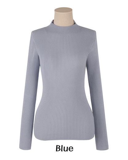 Soft Mock Neck Knit Top with Comfortable Everyday Fit