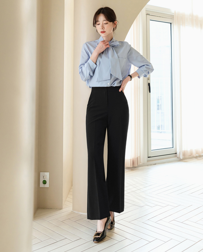 Fluid Wide-Leg Trousers with Tailored Pintuck Detail