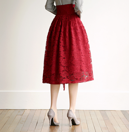 Floral Pattern Lace Modern Hanbok Wrap Skirt