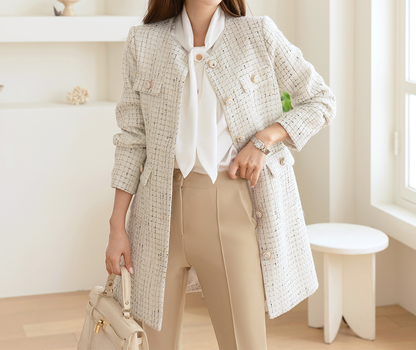 Lustrous Tie-Neck Blouse with Effortless Elegance
