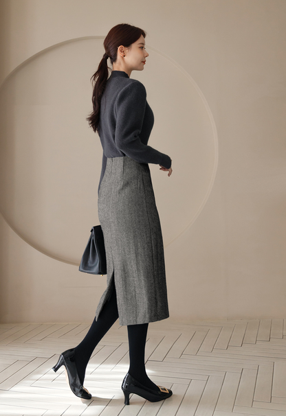 Soft Side‑Button Mock Neck Knit for Cozy Office & Everyday Style