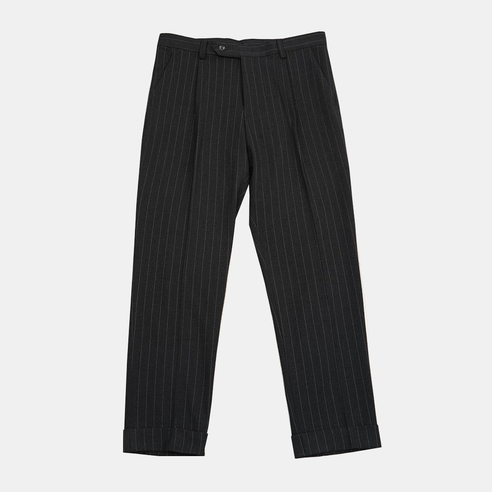 Charcoal Gray Wool Stripe Pants