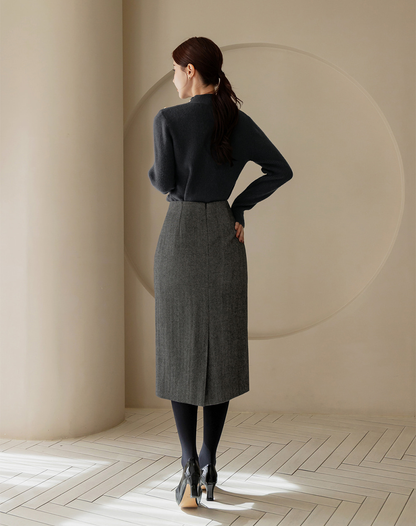 Soft Side‑Button Mock Neck Knit for Cozy Office & Everyday Style