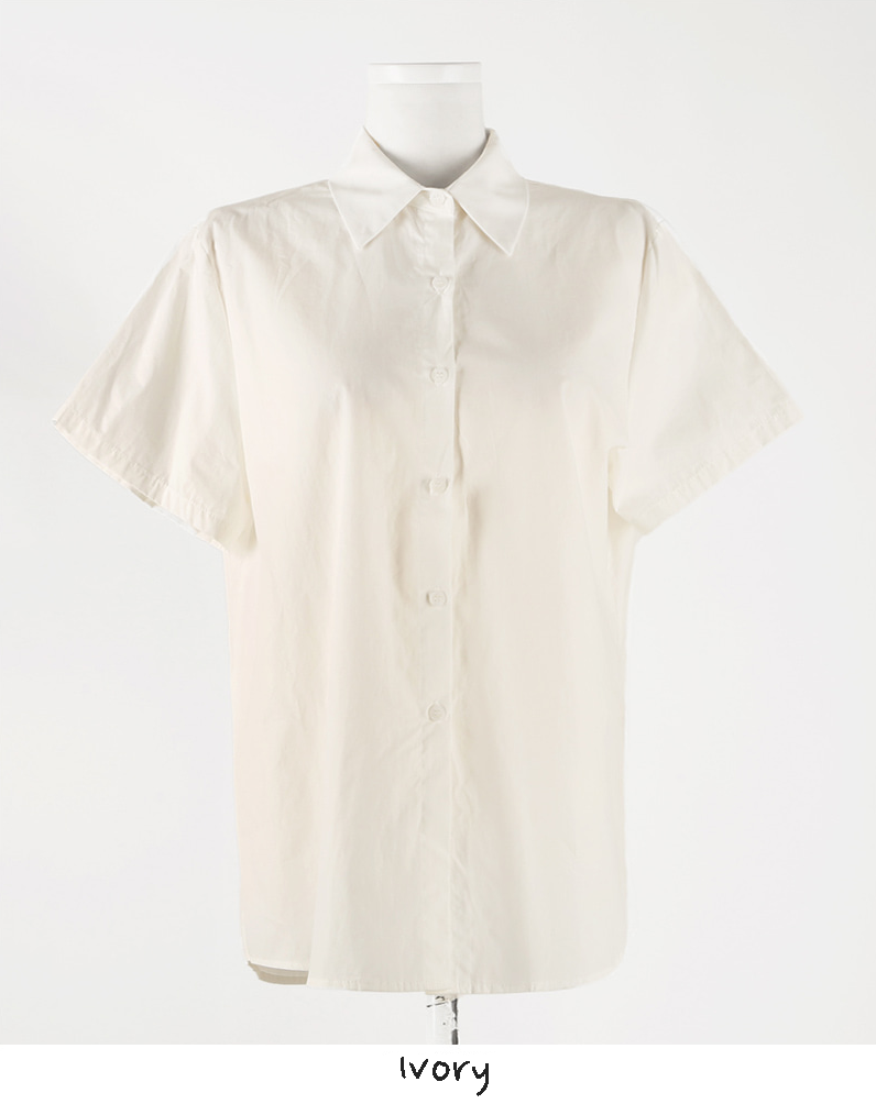 Basic Short Sleeve Cotton Shirt Blouse