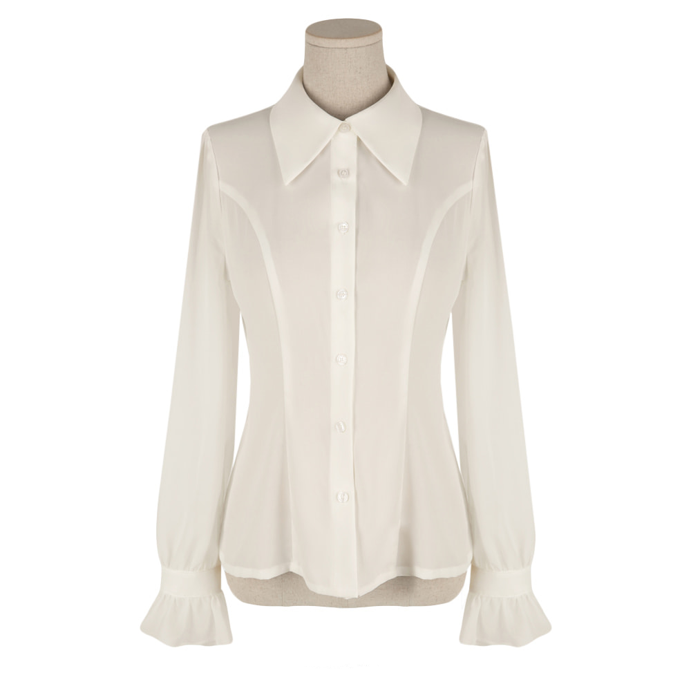 Feminine Flat Collar Chiffon Blouse