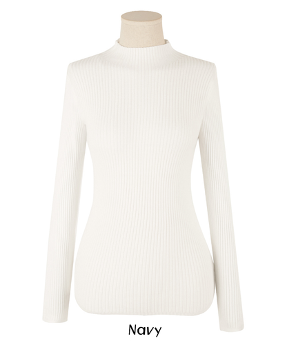 Soft Mock Neck Knit Top with Comfortable Everyday Fit