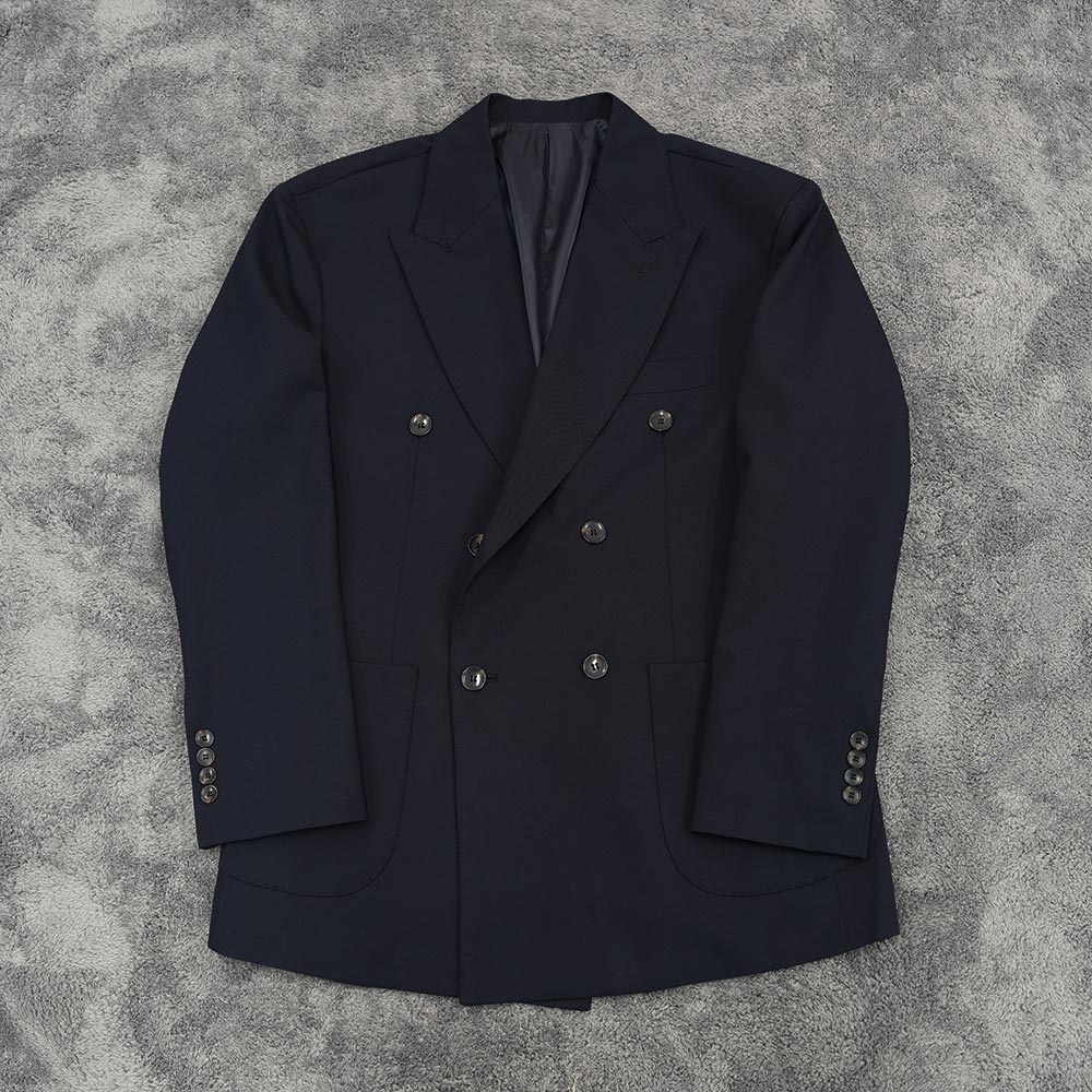 Peaked Lapel Wool Double Jacket