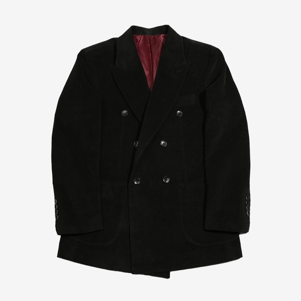 Black Corduroy Double Suit Jacket