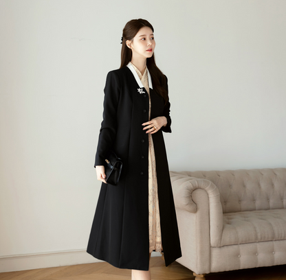 Black Modern Hanbok Durumagi Coat