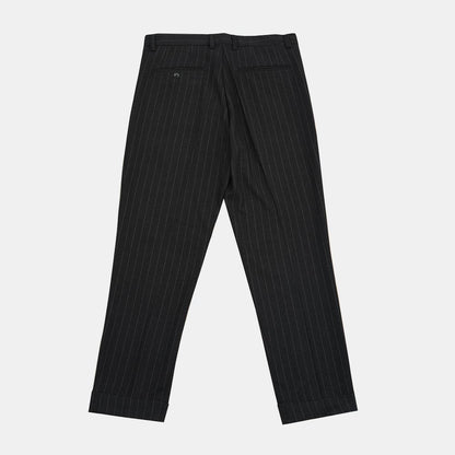 Charcoal Gray Wool Stripe Pants