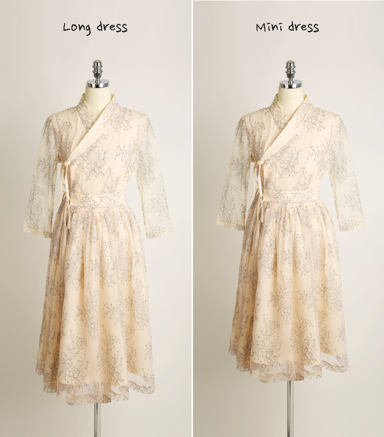 Feminine Floral Lace Modern Hanbok Wrap Dress