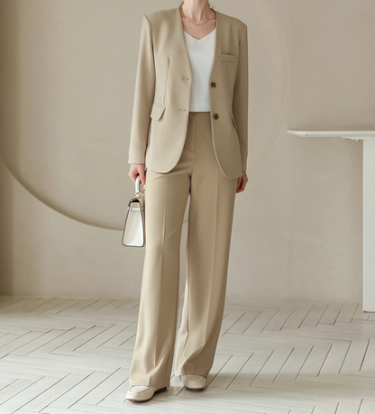 Fluid Wide-Leg Trousers with Tailored Pintuck Detail