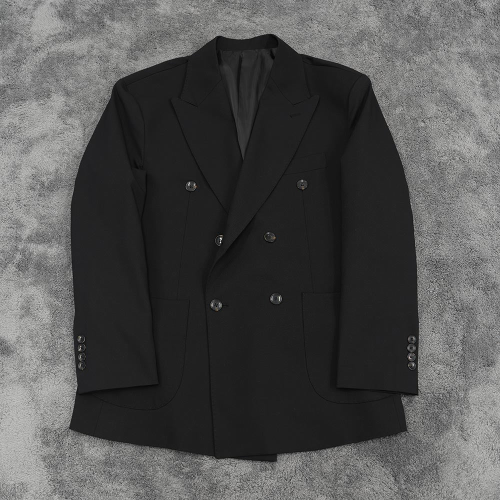 Peaked Lapel Wool Double Jacket