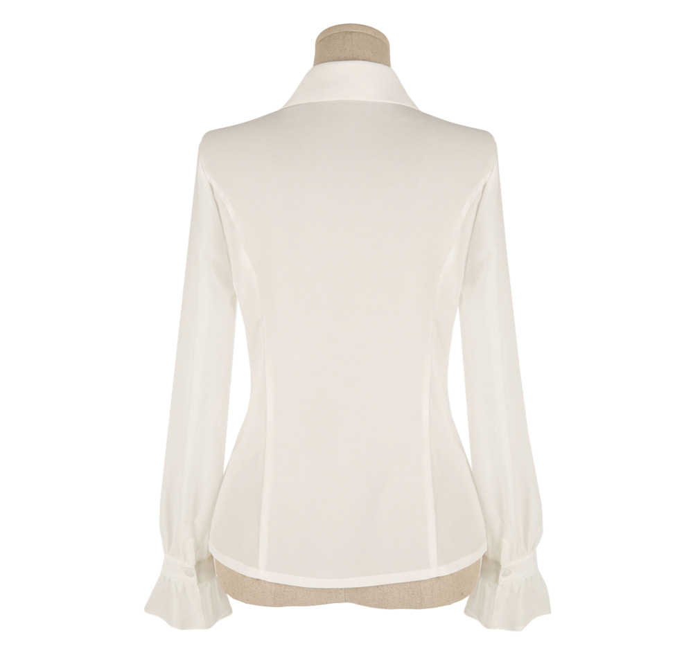 Feminine Flat Collar Chiffon Blouse