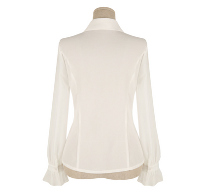 Feminine Flat Collar Chiffon Blouse