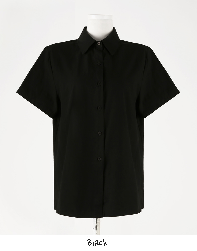 Basic Short Sleeve Cotton Shirt Blouse