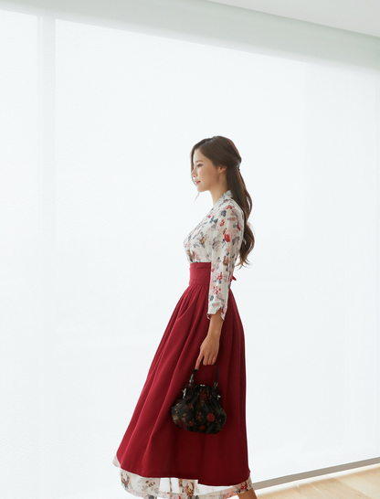 Basic Demure Modern Hanbok Wrap Skirt