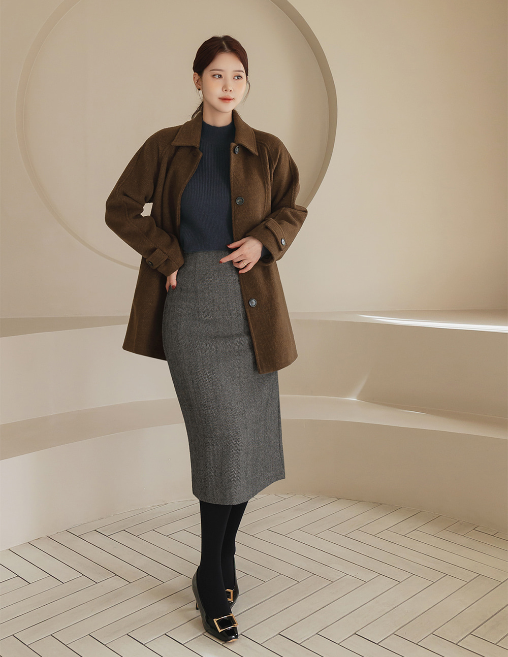 Soft Side‑Button Mock Neck Knit for Cozy Office & Everyday Style