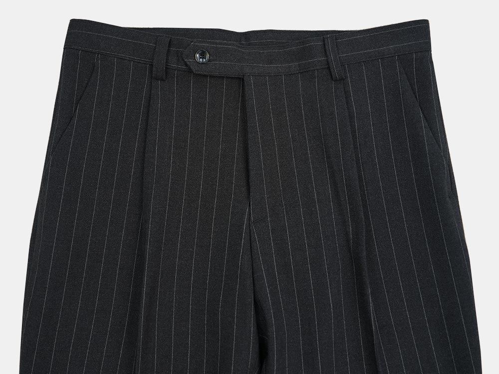 Charcoal Gray Wool Stripe Pants