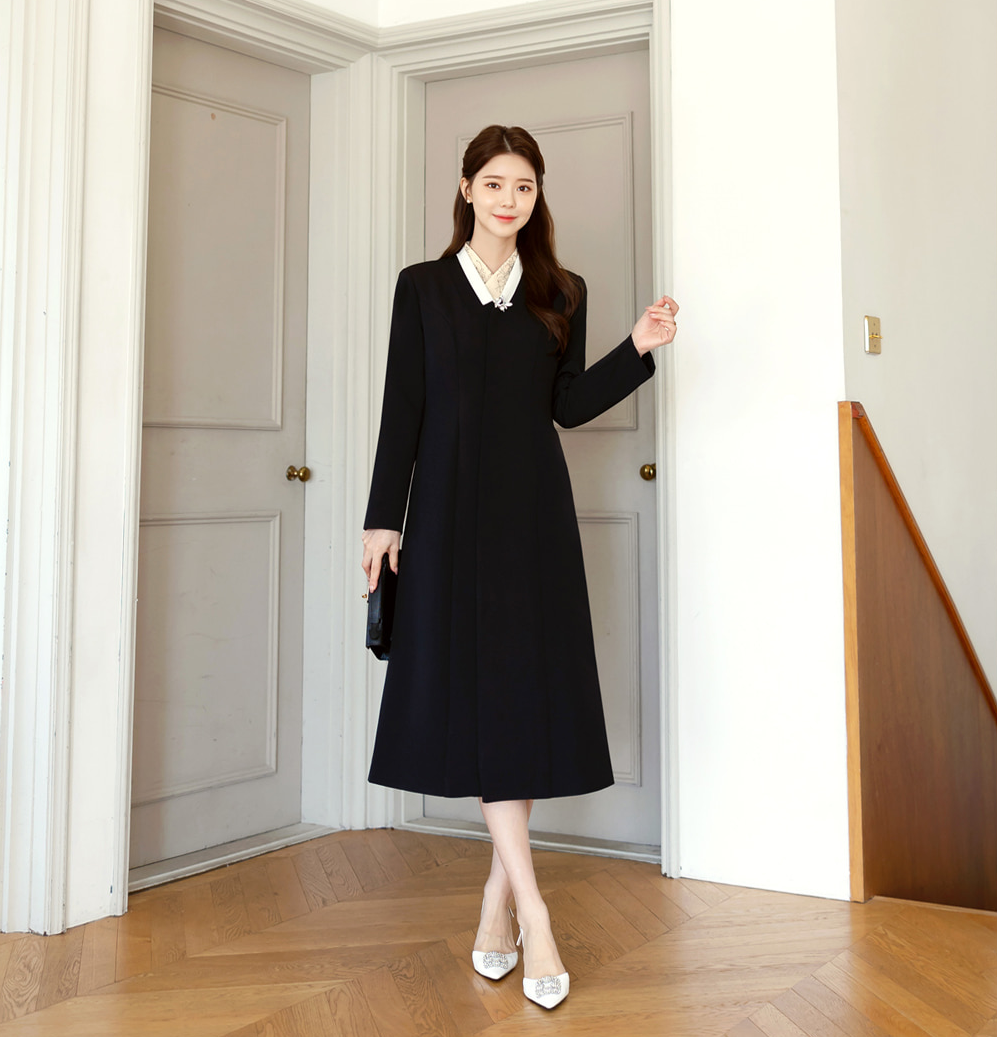 Black Modern Hanbok Durumagi Coat