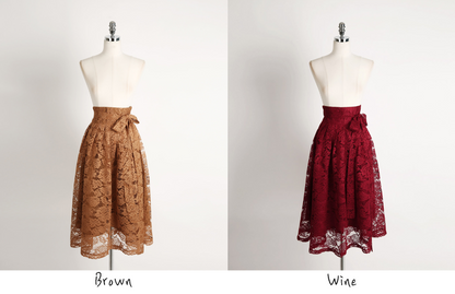 Floral Pattern Lace Modern Hanbok Wrap Skirt